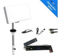 Pack Antenne satellite plate Selfsat + Récepteur TNTSAT HD + Cable 12V + HDMi + Déport IR G