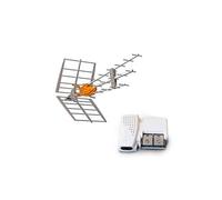 TELEVES Pack Antenne TNT DAT HD BOSS UHF Gain 42dB ! + Amplificateur Compact 2 Sorties 560542