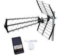 Pack Antenne TNT Trinappe Prémontée Gain 18 dB + JOHANSSON Kit Préampli de Mât G