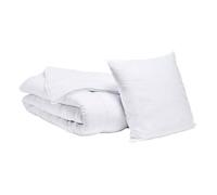 Pack Anti-acariens pour Lit 90x190cm Couette Chaude 140x200cm + 1 Oreiller Moelleux 60x60cm - Traitement Sanitized® - BLEU CALIN