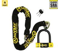 Pack Antivol Auvray Homologué Assurance SRA Chaine 1.2mm + Cadenas U SRA