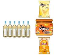 Pack Apéro : Vin Blanc Grand Sud Sans Alcool & Mix Snacks Salés - Doritos Nature (160G), Sauce Doritos Nacho Cheese (280G) & Lay's Fromage (145G)