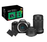 Pack Appareil photo hybride Canon EOS R100 Noir + Objectif RF-S 18-45mm f/4.5-6.3 IS STM + Objectif RF-S 55-210 mm