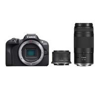 Pack Appareil photo hybride Canon EOS R100 Noir + RF-S 18-45 mm f/4.5-6.3 IS STM + RF 75-300 mm f/4-5.6 + Batterie Noir