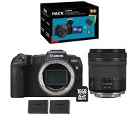 Pack appareil photo hybride Canon EOS RP + RF 24-105 mm f/4-7.1 IS STM + Seconde Batterie LP-E17 + Carte SD 16GB Noir