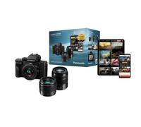 Pack Appareil photo hybride Panasonic Lumix G100D + Objectif standard 12 32 mm + Focale fixe 45 150 mm + Téléobjectif 25 mm F