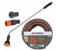 Pack Arrosage : Tuyau High Flex 25m 19mm + Fusil Arrosoir Grand Débit + Raccords Gardena