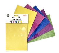 Pack assorti Siser® Glitter - 5 feuilles A5 de vinyle thermocollant pailleté (couleurs assorties) pour la personnalisation de tissus, vêtements, accessoires et créations manuelles - Facile à découper