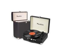 Pack Audizio RP116BK Platine Vinyle Bluetooth in & Out Haut-Parleurs Intégrés 3 Vitesses Noire et Audizio RC32 Valise Vinyle Assortie, Idéal pour Écoute Facile, Coin Musique et Rangement
