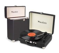 Pack Audizio RP116BK Platine Vinyle Bluetooth in & Out Haut-Parleurs Intégrés 3 Vitesses Noire et Audizio RC32 Valise Vinyle Assortie, Idéal pour Écoute Facile, Coin Musique et Rangement