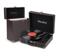 Pack Audizio RP116DW Platine Vinyle Bluetooth in/Out Haut-Parleurs Intégrés 3 Vitesses + Audizio RC32 Valise Noyer, Design Assorti, Idéal pour Coin Musique, Déco Rétro ou Collection