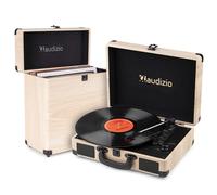 Pack Audizio RP116LW Platine Vinyle Bluetooth in/Out Haut-Parleurs Intégrés 3 Vitesses avec Audizio RC32 Valise Frêne, Design Assorti, Idéal pour Coin Musique, Déco Rétro ou Collection
