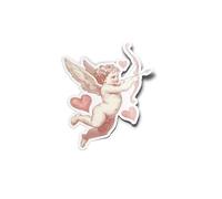 PACK AUTOCOLLANTS STICKERS Ange Cupidon Tire des Flèches Arc d'Amour Cœur Rose Chérubin Résistant Eau Uv Saint Valentin Romantique Pour Ordinateur Bouteille et Voiture Déco exterieur 8cm