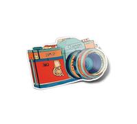PACK AUTOCOLLANTS Stickers Appareil photo Canon vintage illustration 9x5cm vinyle qualité resistant eau et uv découpé à la forme