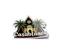 PACK AUTOCOLLANTS Stickers Casablanca Maroc Résistant Uv & Eau Illustration Vintage Design Souvenir Voyage Marocain Pays Ville Casa Pour Ordinateur Bouteille et Voiture Déco exterieur 8cm