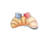 PACK AUTOCOLLANTS STICKERS Croissant Français au Beurre Résistant Eau & Uv Pâtisserie Française Nœud Tricolore France Bleu Blanc Rouge Pour Ordinateur Bouteille et Voiture Déco exterieur 8cm
