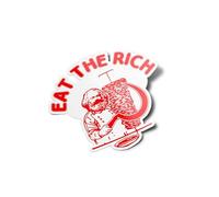 PACK AUTOCOLLANTS Stickers Eat the rich Doner Kebab Karl Marx Socialiste Hasan Piker rouge vinyle resistant UV et intempéries qualité 9cm