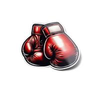 Pack AUTOCOLLANTS STICKERS Gants de Boxe Rouge en Vinyle - Haute Durabilité, Résistant à l'Eau et aux UV, Décoration Sportive Idéale Sport de combat anglaise boxeur 8cm