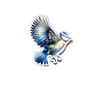 PACK AUTOCOLLANTS STICKERS Mésange Bleue Aquarelle vinyle - Résistant Uv et Eau - Déco Oiseau sauvage animaux amoureux nature faune ailes 8cm