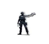 Pack AUTOCOLLANTS STICKERS Policier d'Intervention - Résistant UV et Étanche - Force Spéciale Française Police France vise arme diecut 8cm