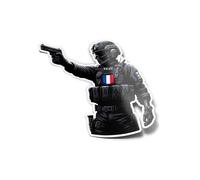 Pack AUTOCOLLANTS STICKERS Policier d'Intervention - Résistant UV et Étanche - Force Spéciale Police France drapeau français vise diecut 8cm