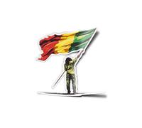 PACK AUTOCOLLANTS STICKERS Rasta Man Drapeau Vert Jaune Rouge Résistant Eau & Uv Rastafari Culture Reggae Dreadlocks Jah Musique Vibes Pour Ordinateur Bouteille et Voiture Déco exterieur 8cm