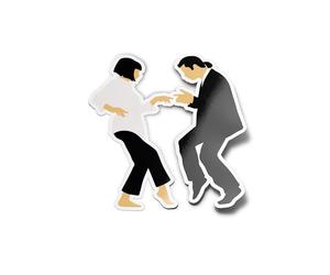 Pack AUTOCOLLANTS STICKERS Sticker Danse Mythique Pulp Fiction Mia & Vincent Concours de Twist 8cm film cinema qualité resistant eau UV