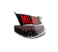 Pack AUTOCOLLANTS STICKERS Ultras Milan fans supporters ultras drapeau Rouge Noir Vinyle Résistant Eau et UV Passion Football Curva Sud 9cm