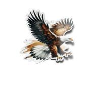 PACK AUTOCOLLANTS STICKERS Vinyle Aigle Royal Rapace prédateur vol Ailes déployées Résistant Eau & Uv Animal Sauvage Oiseau Majestueux Pour Ordinateur Bouteille et Voiture Déco exterieur 8cm