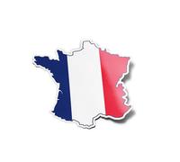 PACK AUTOCOLLANTS STICKERS Vinyle Carte de France Pays Bleu Blanc Rouge Découpe à la forme Voyage Souvenir Patriotique Nation Géographie Pour Ordinateur Bouteille et Voiture Déco exterieur 8cm