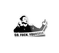 Pack AUTOCOLLANTS STICKERS Vinyle Elon Musk "Go Fuck Yourself" Bold Speech - Autocollant Découpé à la Forme, Résistant à l'Eau et aux UV 8cm