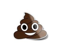 PACK AUTOCOLLANTS Stickers Vinyle Emoji Caca Drôle Crotte Résistant Eau & Uv Découpé à la Forme - Geek, Fun, Humoristique Smiley Pour Ordinateur Bouteille et Voiture Déco exterieur 8cm