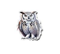 PACK AUTOCOLLANTS Stickers Vinyle Hibou - Illustration Aquarelle Chouette Nocturne Résistant Eau Uv Animaux Sauvage Forêt Oiseaux Nuit Pour Ordinateur Bouteille et Voiture Déco exterieur 9cm