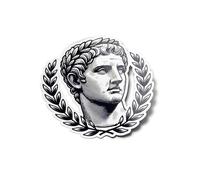 PACK AUTOCOLLANTS Stickers Vinyle Jules César - Buste de l’Empereur Romain - Résistant Eau & Uv Histoire antique dictateur Rome Lauriers Pour Ordinateur Bouteille et Voiture Déco exterieur 8cm