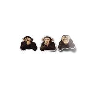 PACK AUTOCOLLANTS STICKERS Vinyle Les Trois Singes de la Sagesse Emoji Résistant Eau Uv Cache Bouche Oreilles Yeux Rien Voir Entendre Dire Pour Ordinateur Bouteille et Voiture Déco exterieur