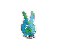 PACK AUTOCOLLANTS STICKERS Vinyle Message World Peace - Autocollant main couleurs planète Terre Résistant Eau & Uv Doigts Signe de Paix Amour Pour Ordinateur Bouteille et Voiture Déco exterieur 10cm
