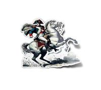 PACK AUTOCOLLANTS Stickers Vinyle Napoléon Bonaparte sur son cheval Histoire de France - Résistant Eau & Uv Légende Française Militaire Pour Ordinateur Bouteille et Voiture Déco exterieur 9cm