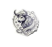 PACK AUTOCOLLANTS STICKERS Vinyle Signe Astrologique Taureau Résistant Eau & Uv Déco Design Mystique Astrologie Zodiaque Taurus Horoscope Pour Ordinateur et Bouteille et Voiture Déco exterieur 8cm