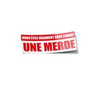 PACK AUTOCOLLANTS STICKERS Vinyle Vous êtes vraiment garé comme une merde Résistant Uv et Eau Drôle Vengeance parking Voiture mal garée Pour Ordinateur Bouteille et Voiture Déco exterieur 10cm