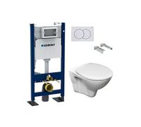 Pack Autoportant Bati-support Geberit Duofix + WC suspendu Jika Neo + Plaque blanche (S-LineProGebX)