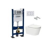 Pack Autoportant Bati-support Geberit Duofix + WC sans bride SAT Brevis + Abattant ultra-fin