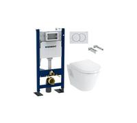 pack autoportant bâti-support duofix + wc suspendu integra avec abattant + plaque blanche (integraclassicgebx)