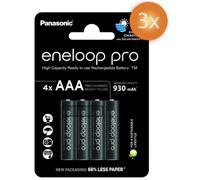 Pack avantageux de 12 piles Panasonic Eneloop Pro AAA rechargeables - 930mAh