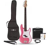 Pack avec Guitare Basse LA et Ampli 15 W, Rose Rose