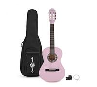 Pack avec Guitare Classique Junior 1/2 par Gear4music Rose | Pour jeunes débutants, cordes en nylon douces pour les petites mains, construction robuste, housse/accordeur/cordes inclus