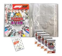 Pack avec Topps - Turbo Attax Formule 1 2025 - Cartes à collectionner - 1 pochette vide + 5 boosters + Housse exclusive Collect-it