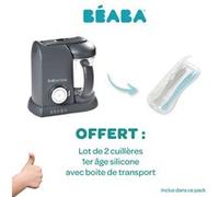 Pack Babycook SOLO Dark Grey + Lot 2 cuillères 1er âge et boîte Gris G