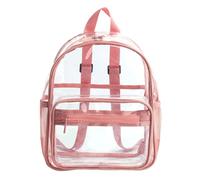 Pack Back Back Pack de maternelle Sac à dos transparent en PVC transparent de grande capacité | Organisateur d'élèves durable, transporteur d'étude étanche, compa, rose, Voir la description