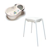 Pack baignoire 0-6 mois avec transat intégré + support de baignoire - Elephant blanc