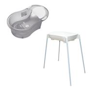 Pack baignoire 0-6 mois avec transat intégré + support de baignoire - grise translucide